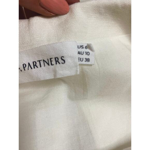 FAME AND PARTNERS Ecru Ivory Linen 2-Piece Crop Top & Midi Skirt Set US 6 - Picture 16 of 16